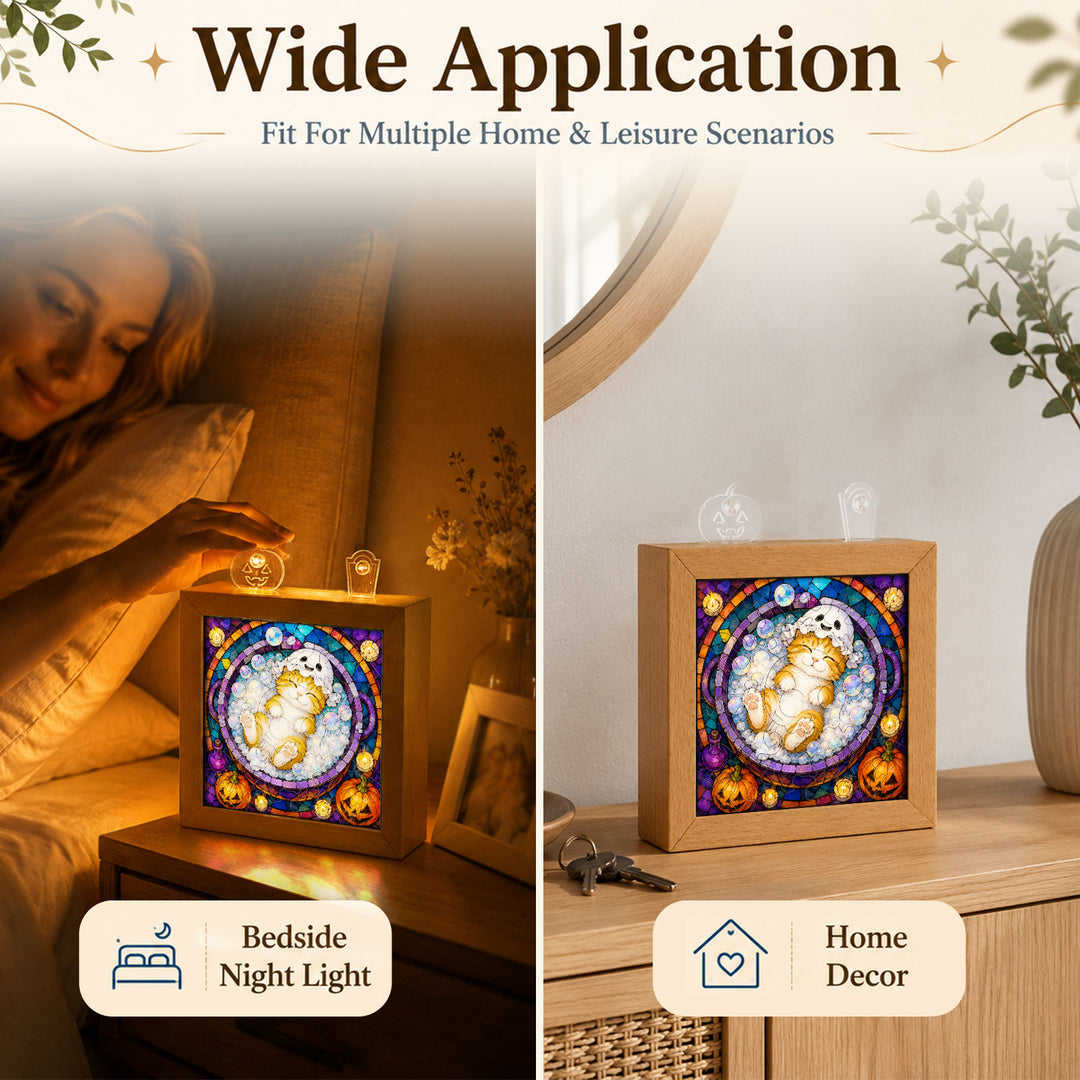 Acrylic Puzzle Night Light - Halloween Kitty