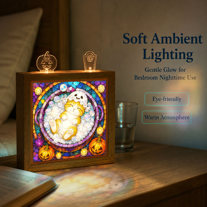 Acrylic Puzzle Night Light - Halloween Kitty