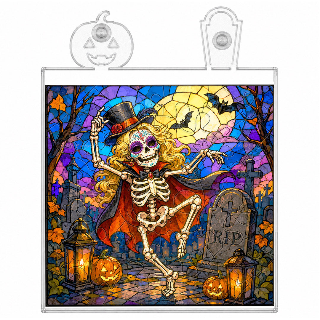 Acrylic Puzzle Night Light - Halloween Graveyard Party
