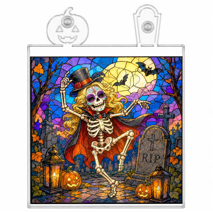 Acrylic Puzzle Night Light - Halloween Graveyard Party