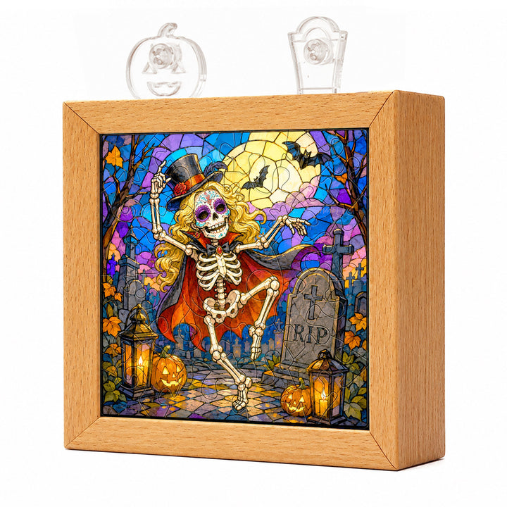 Acrylic Puzzle Night Light - Halloween Graveyard Party