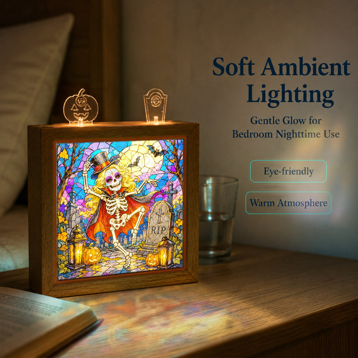 Acrylic Puzzle Night Light - Halloween Graveyard Party