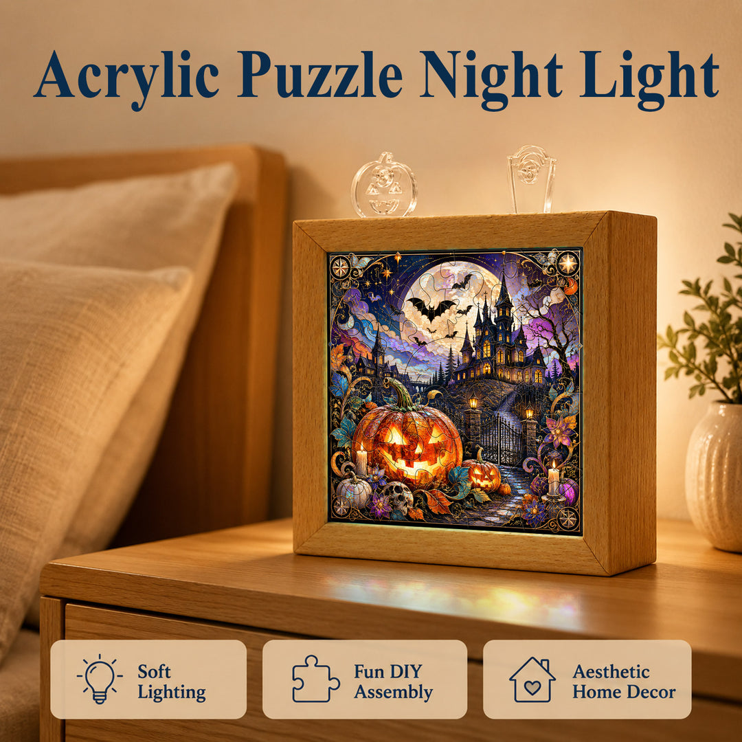 Acrylic Puzzle Night Light - Halloween Manor