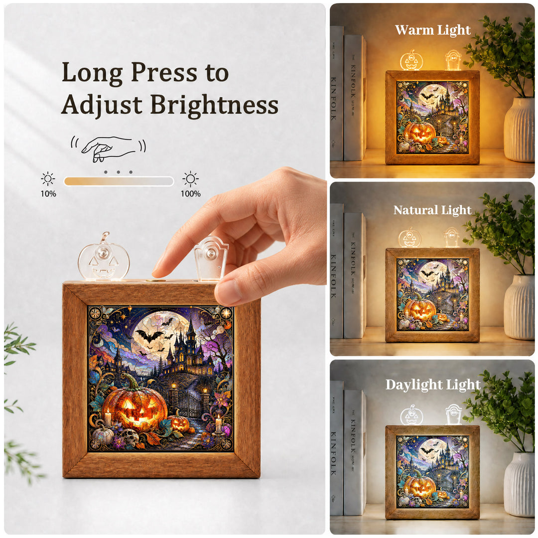 Acrylic Puzzle Night Light - Halloween Manor