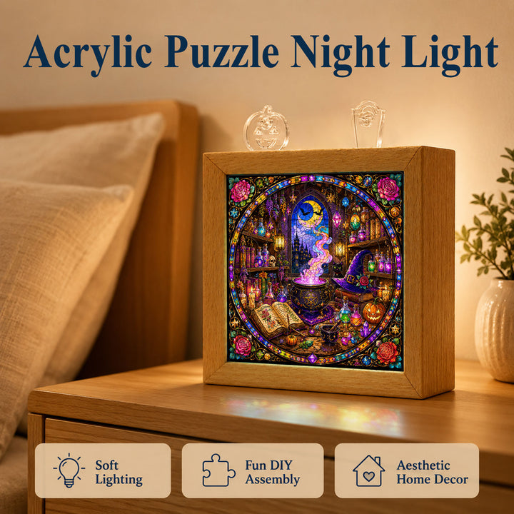 Acrylic Puzzle Night Light - Witch's Alchemy Lab