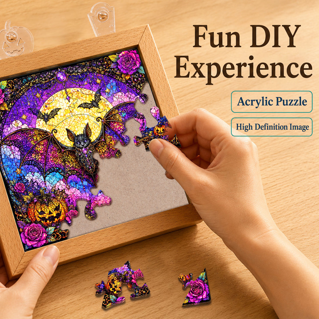 Acrylic Puzzle Night Light - Gothic Lace Bat