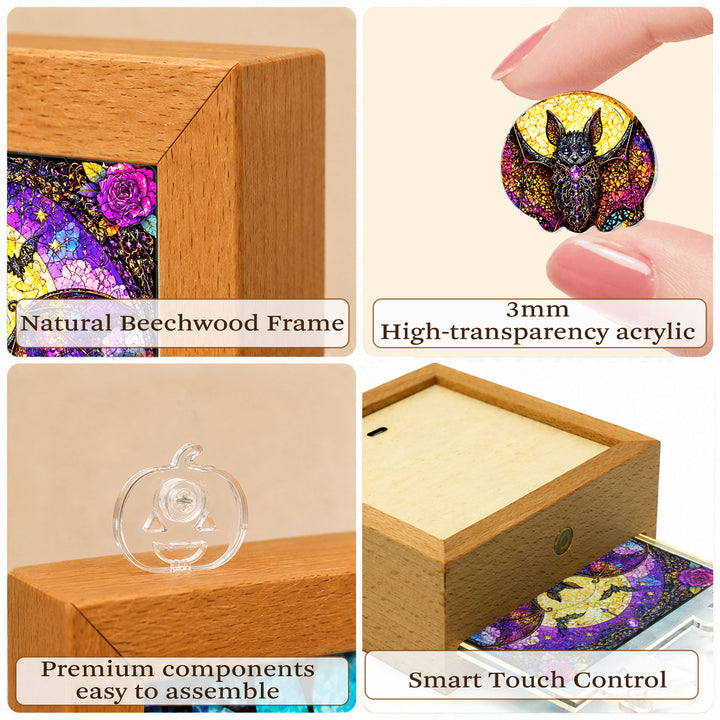 Acrylic Puzzle Night Light - Gothic Lace Bat