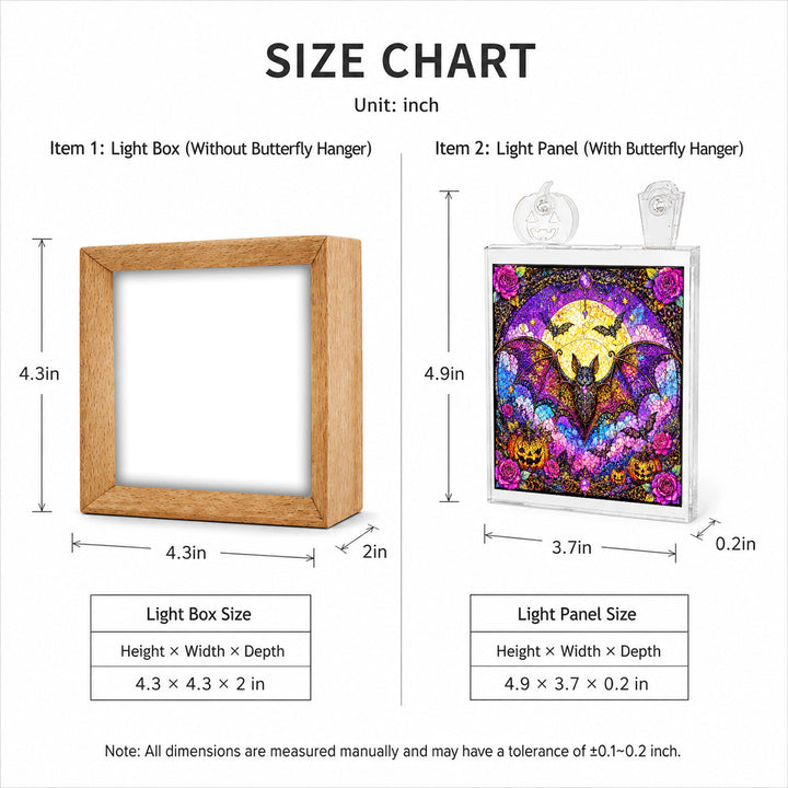 Acrylic Puzzle Night Light - Gothic Lace Bat