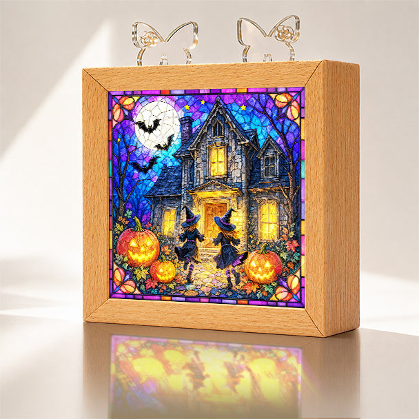 Acrylic Puzzle Night Light - Two Witches' Night Visit