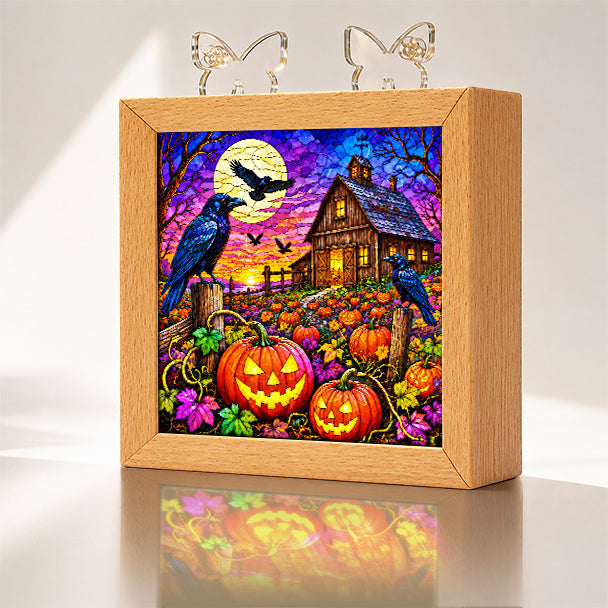 Acrylic Puzzle Night Light - Witch Hat Pumpkin