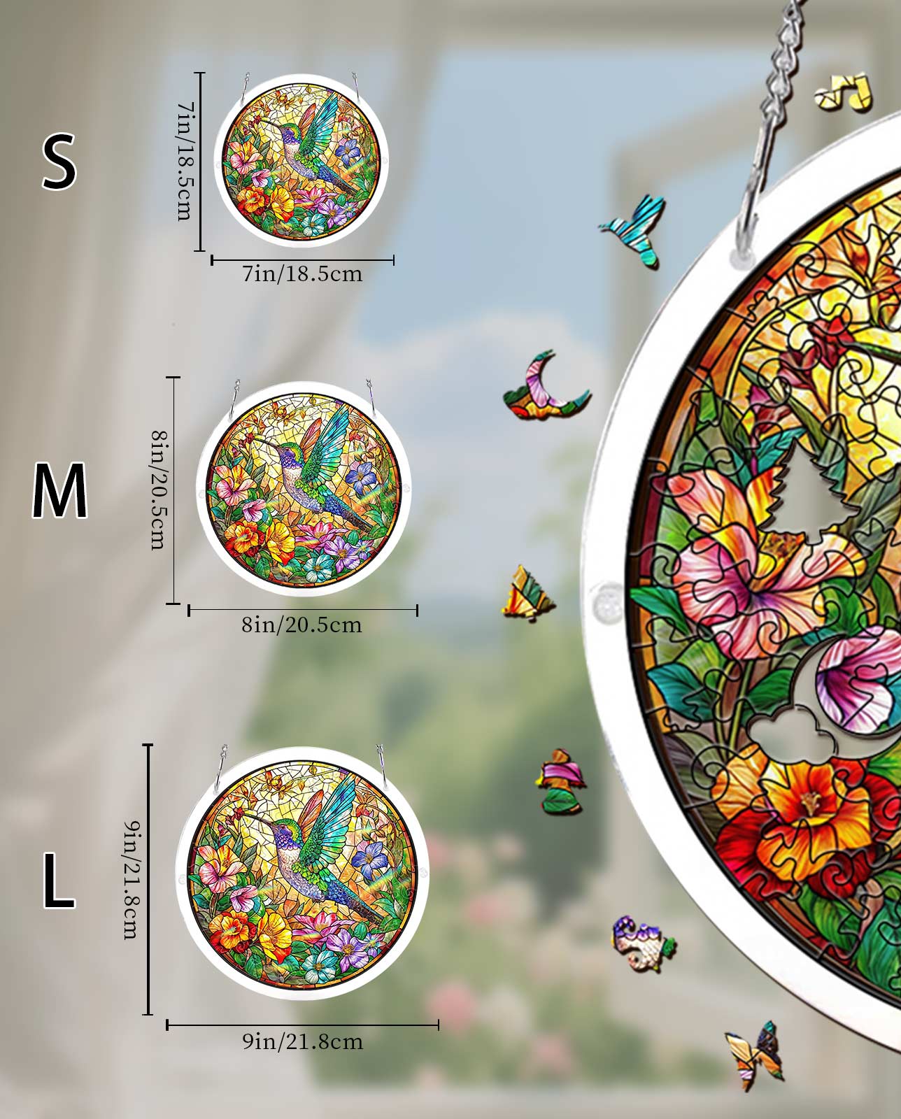 Attrape-soleil puzzle en acrylique - Oasis de nectar botanique