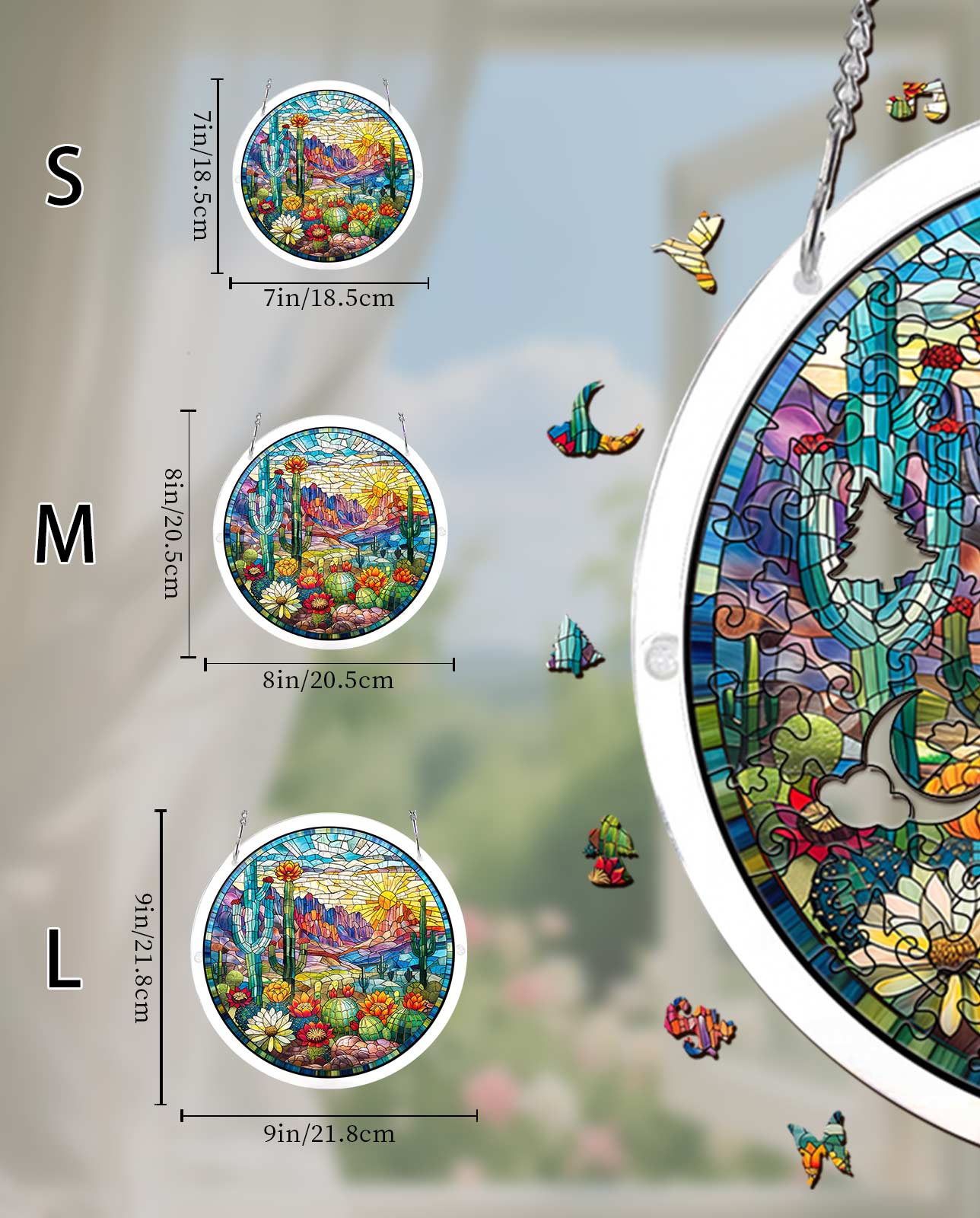 Attrape-soleil puzzle en acrylique - Floraison sauvage