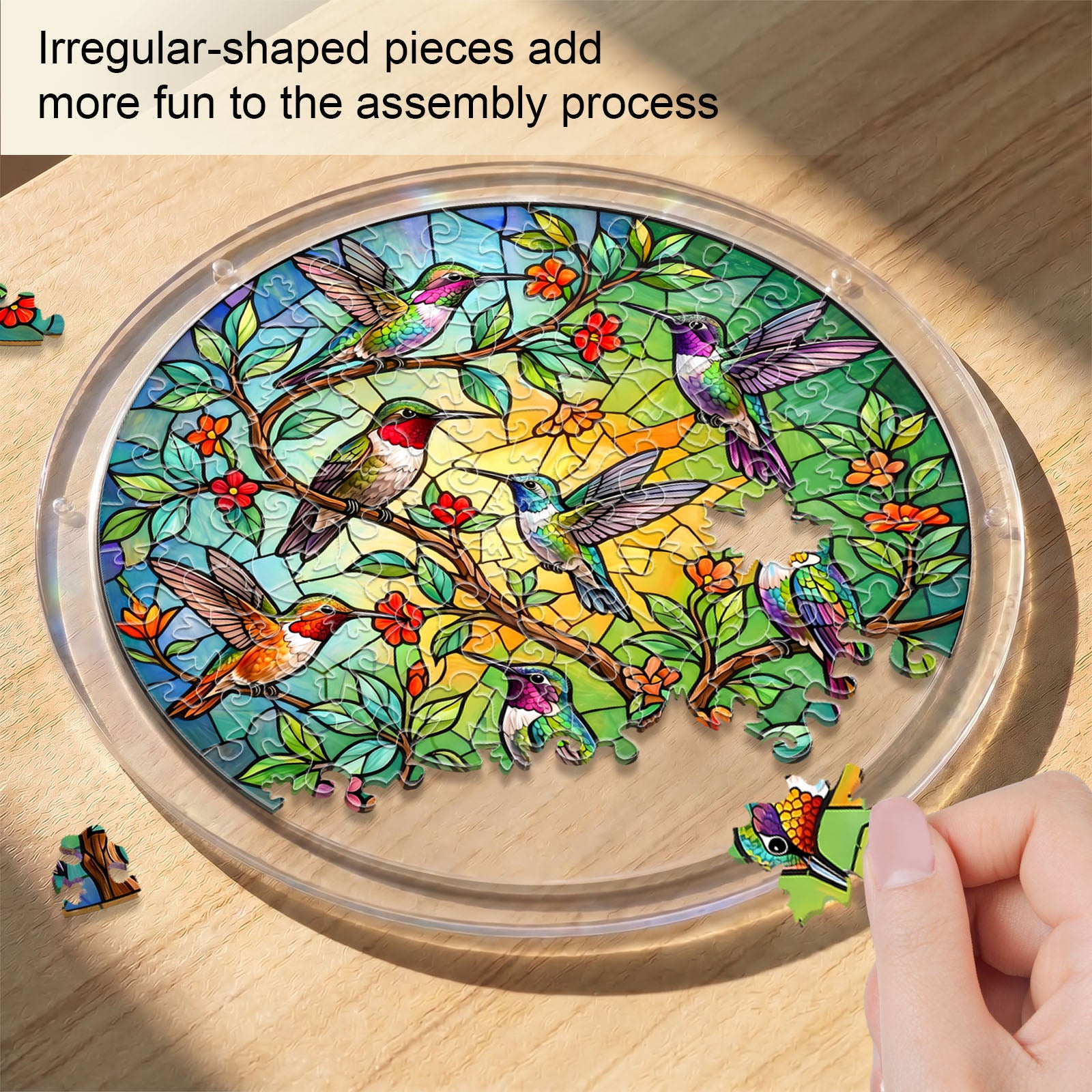 Acryl-Puzzle-Sonnenfänger – Smaragdwald-Prisma