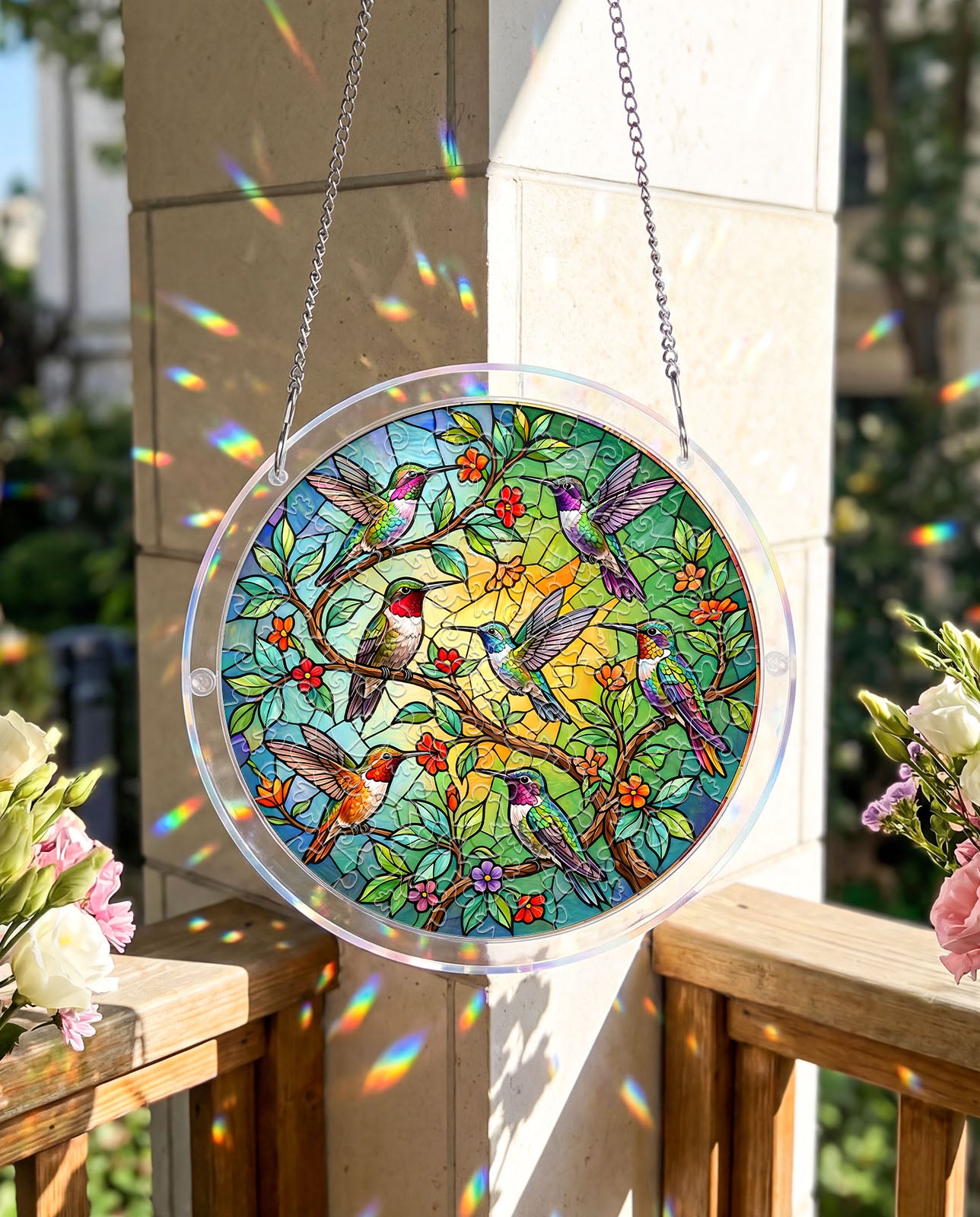 Acryl-Puzzle-Sonnenfänger – Smaragdwald-Prisma