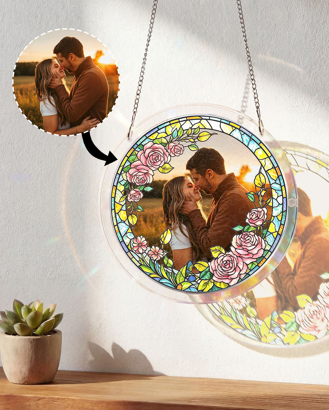 Personalized Acrylic Suncatcher - Forever love