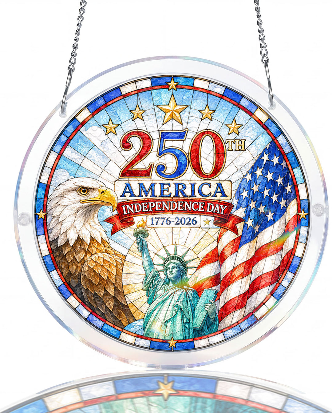 Acrylic Jigsaw Puzzle Suncatcher - American Bicentennial