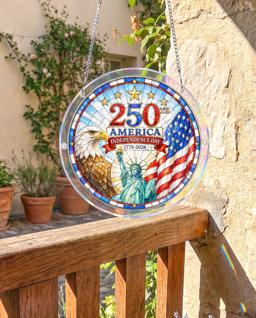 Acrylic Jigsaw Puzzle Suncatcher - American Bicentennial