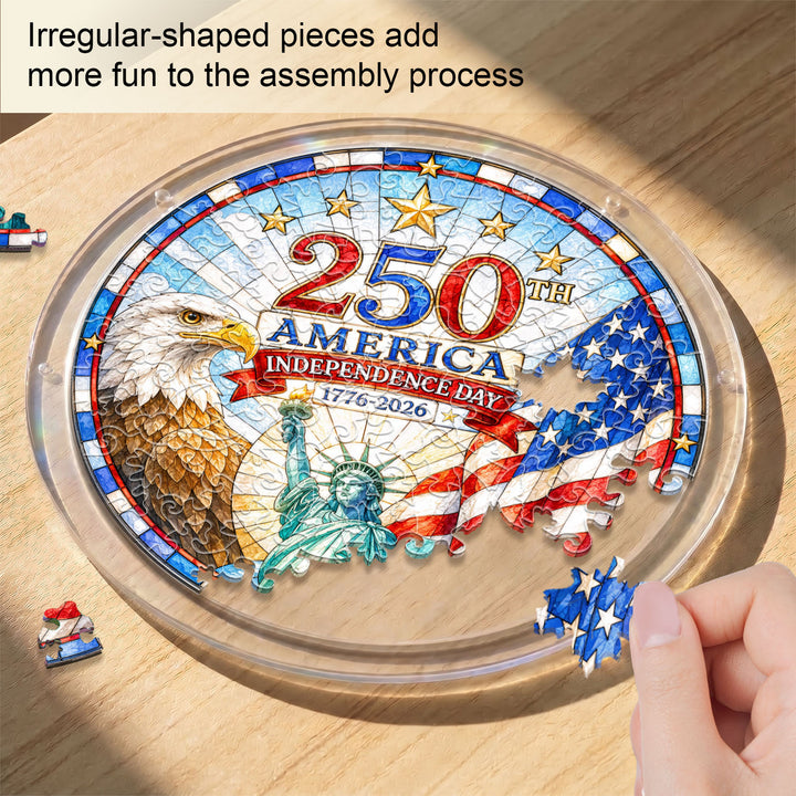 Acrylic Jigsaw Puzzle Suncatcher - American Bicentennial