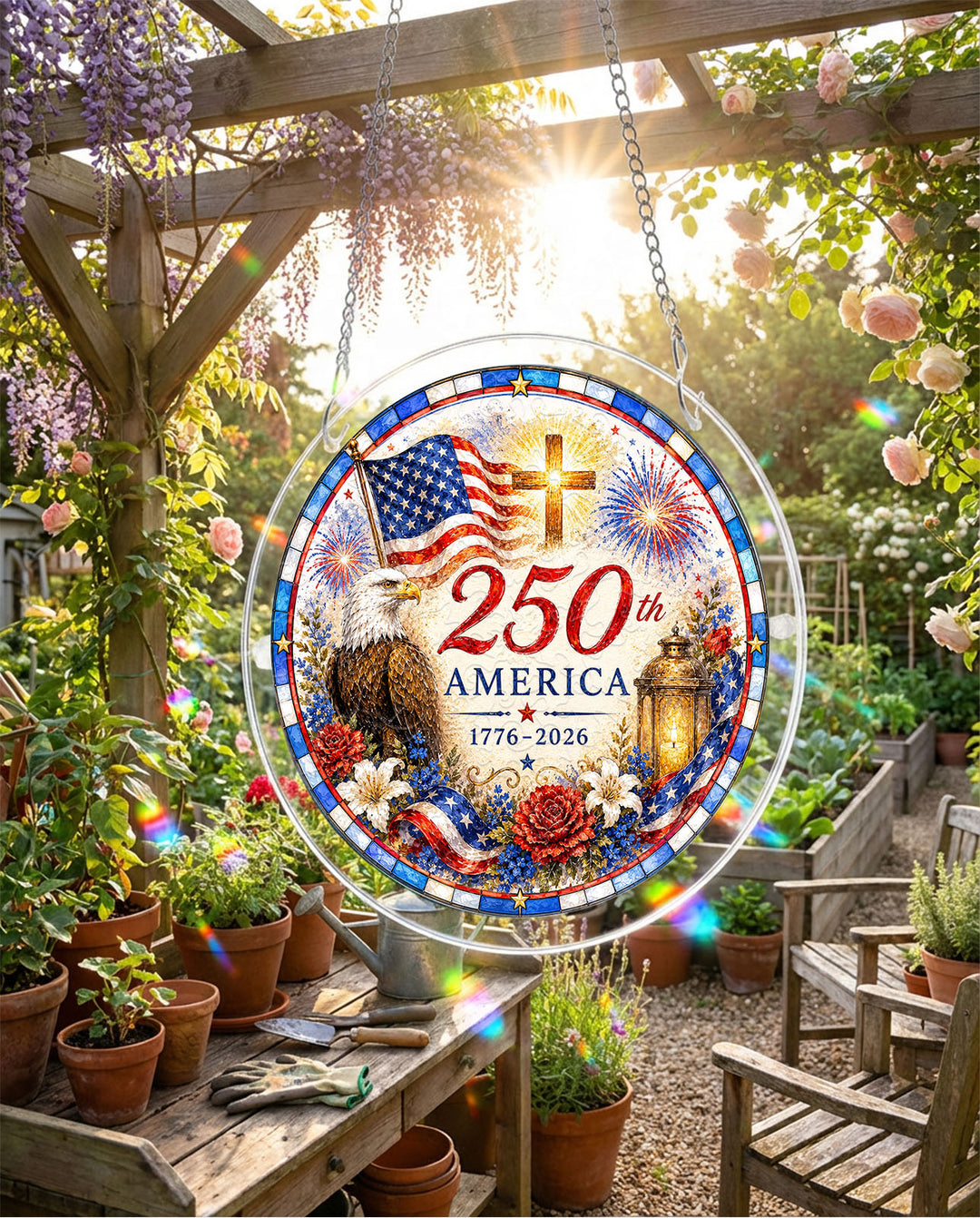 Acrylic Jigsaw Puzzle Suncatcher - Faith & Freedom