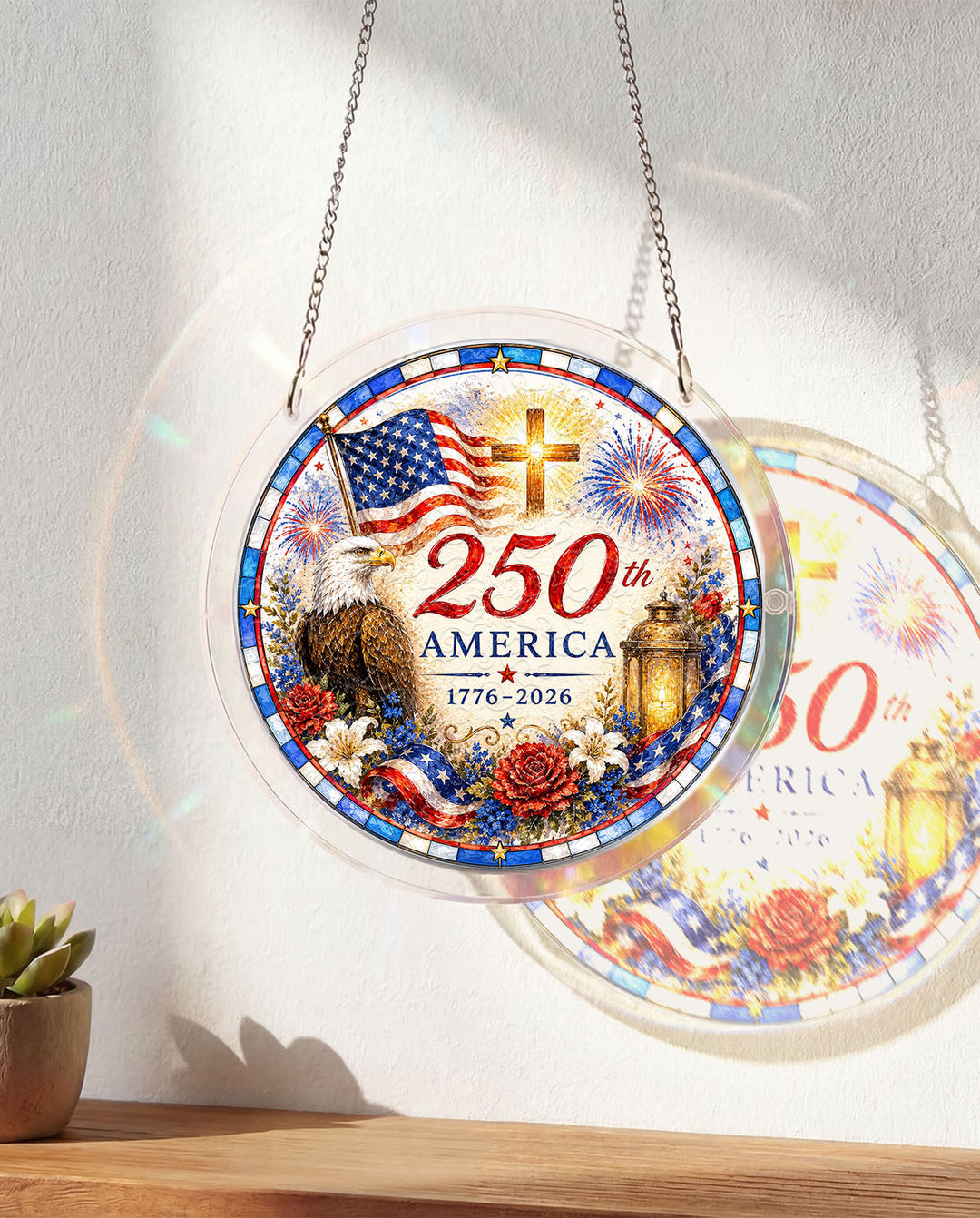 Acrylic Jigsaw Puzzle Suncatcher - Faith & Freedom
