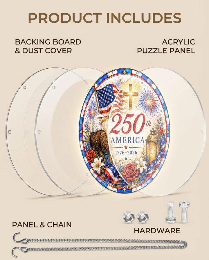 Acrylic Jigsaw Puzzle Suncatcher - Faith & Freedom