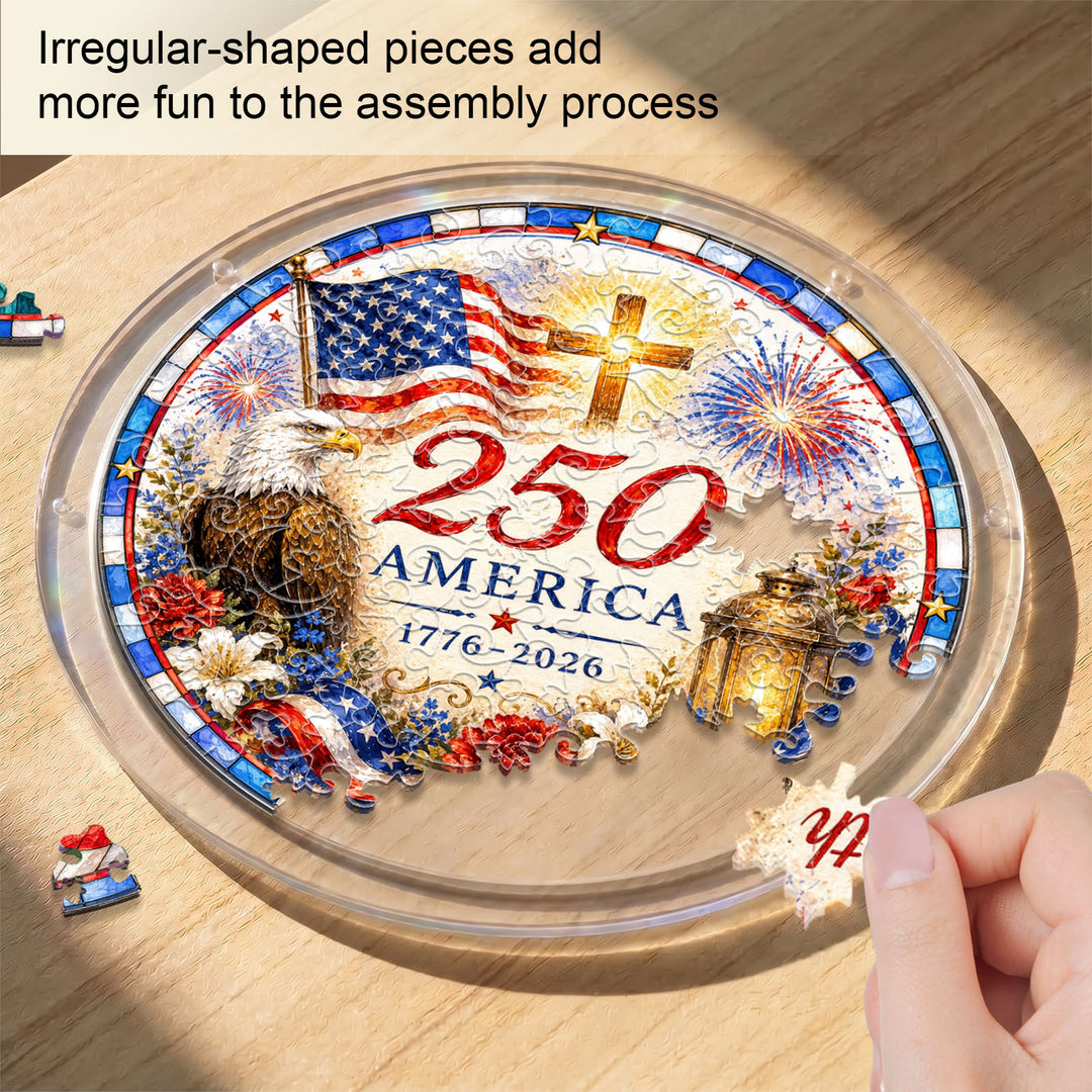 Acrylic Jigsaw Puzzle Suncatcher - Faith & Freedom