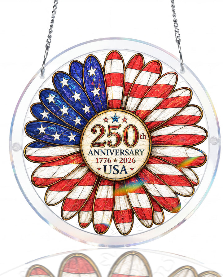Acrylic Jigsaw Puzzle Suncatcher - Flag Flower