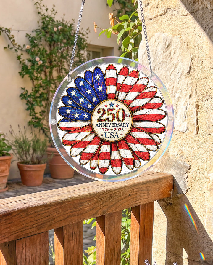 Acrylic Jigsaw Puzzle Suncatcher - Flag Flower