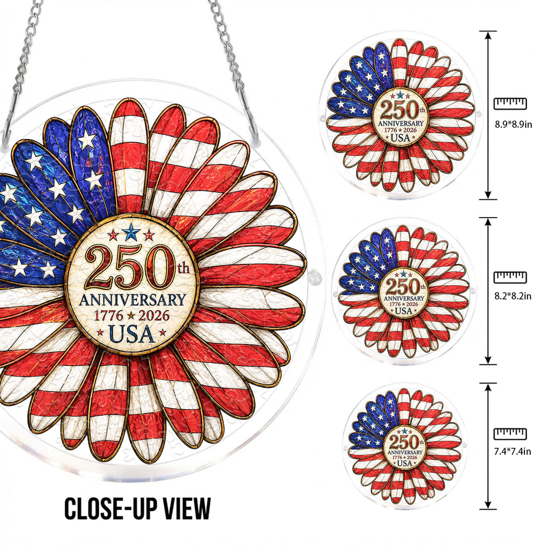 Acrylic Jigsaw Puzzle Suncatcher - Flag Flower