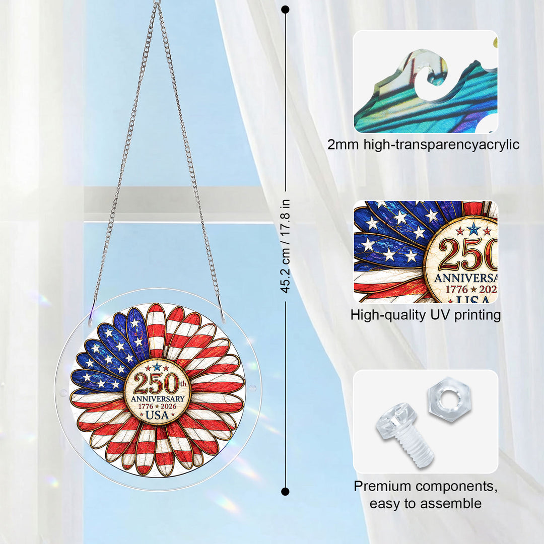 Acrylic Jigsaw Puzzle Suncatcher - Flag Flower