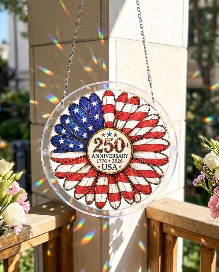 Acrylic Jigsaw Puzzle Suncatcher - Flag Flower