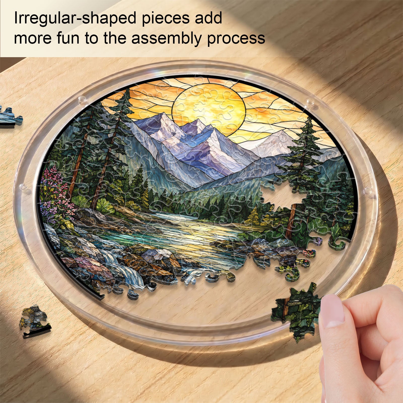 Acryl-Puzzle-Sonnenfänger – Goldenes Tal