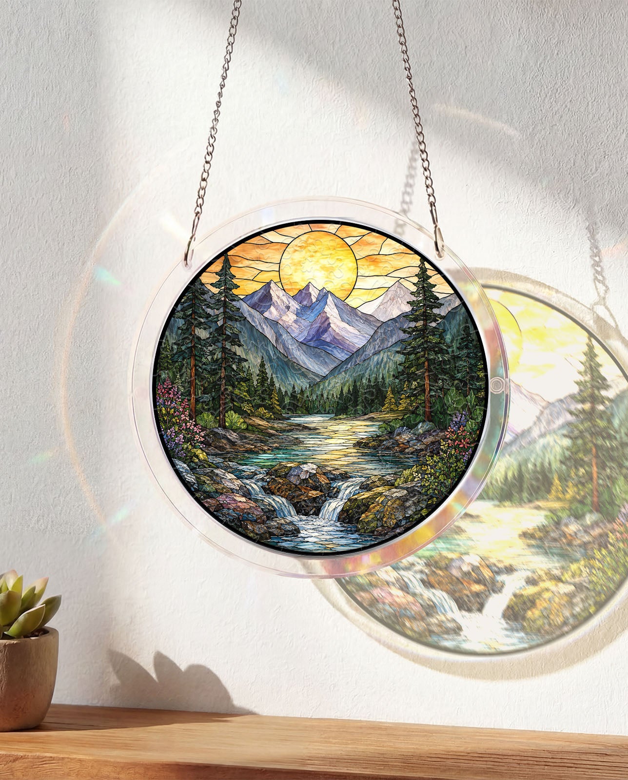 Acryl-Puzzle-Sonnenfänger – Goldenes Tal