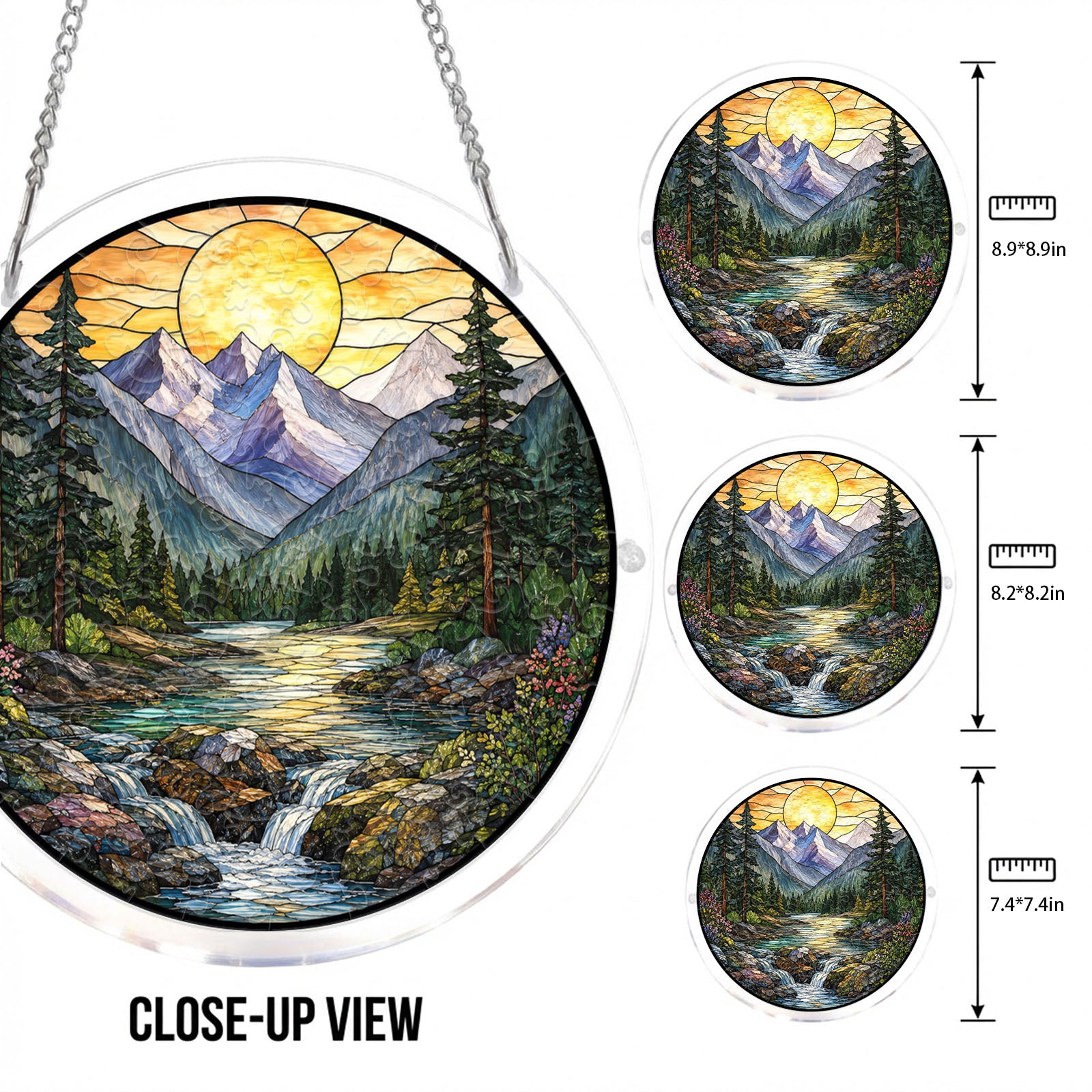Acryl-Puzzle-Sonnenfänger – Goldenes Tal
