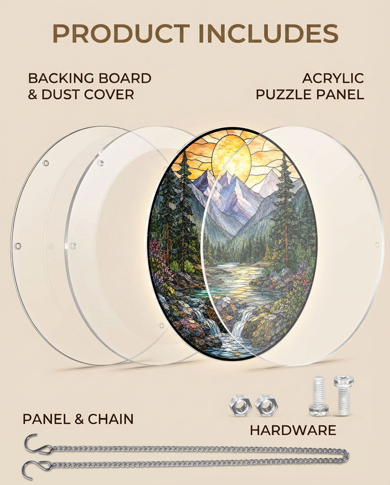 Acryl-Puzzle-Sonnenfänger – Goldenes Tal