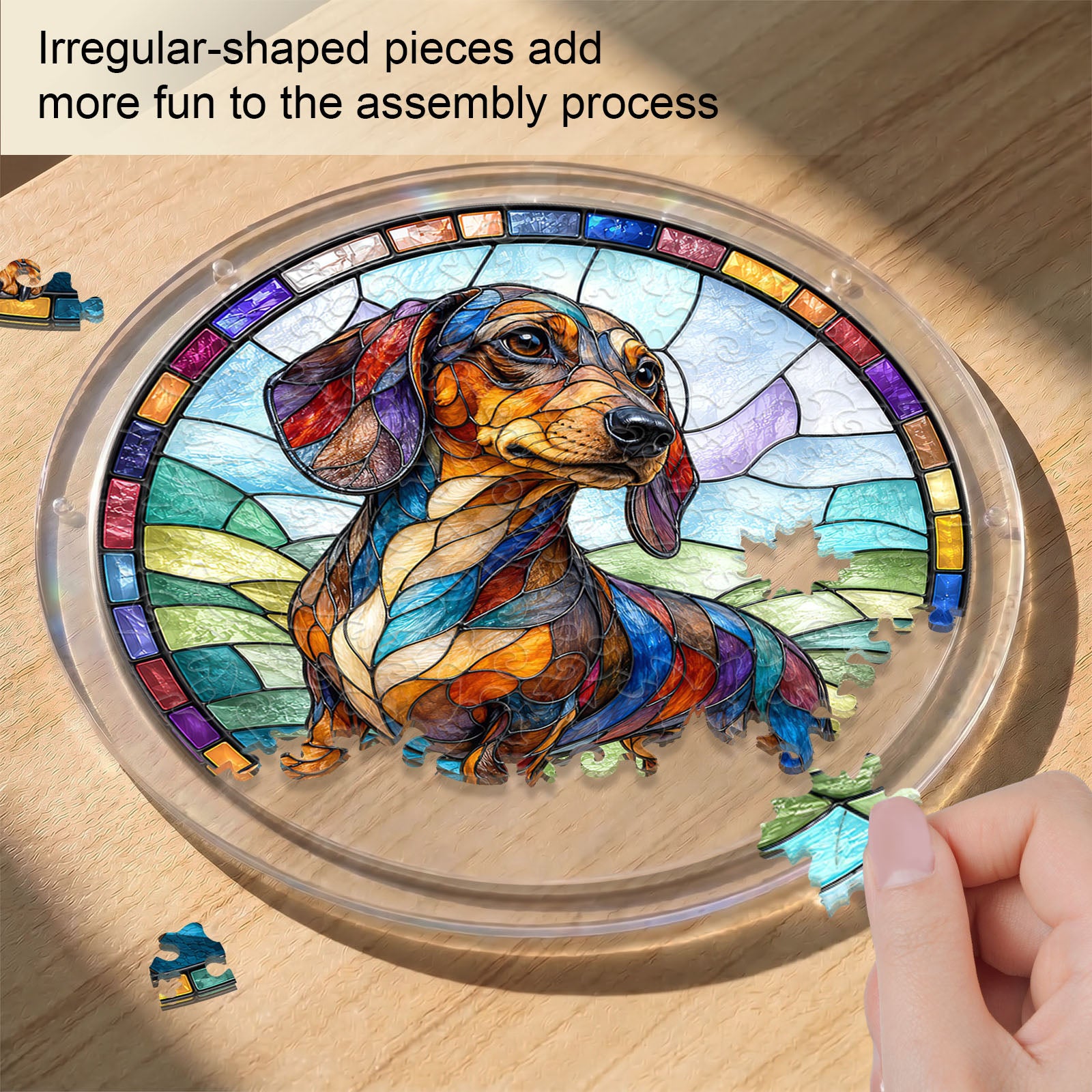 Acrylic Jigsaw Puzzle Suncatcher - Dachshund