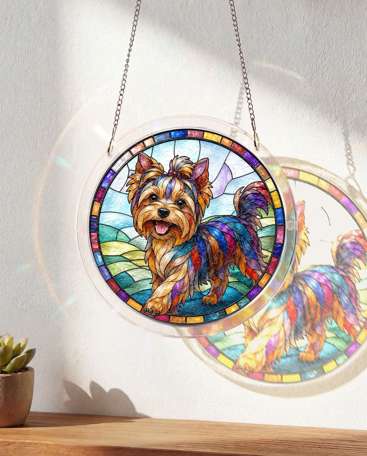 Acrylic Jigsaw Puzzle Suncatcher - Yorkshire Terrier