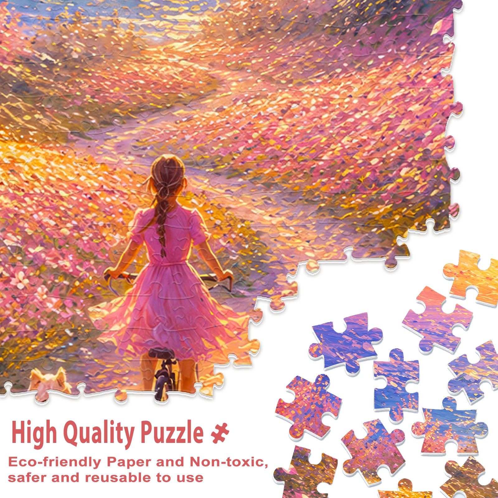 Pink Blossom Path 1000 Piece Puzzle