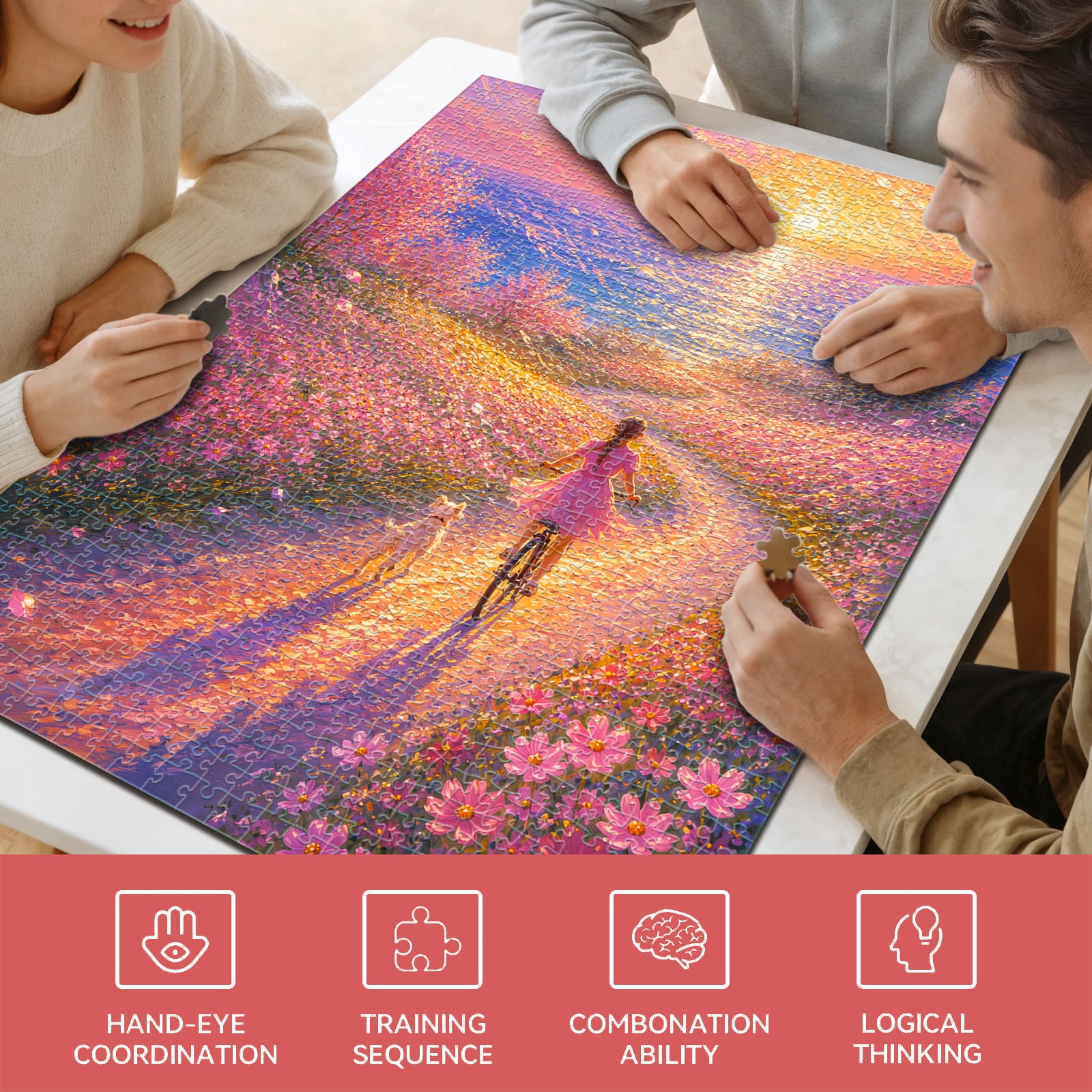 Pink Blossom Path 1000 Piece Puzzle