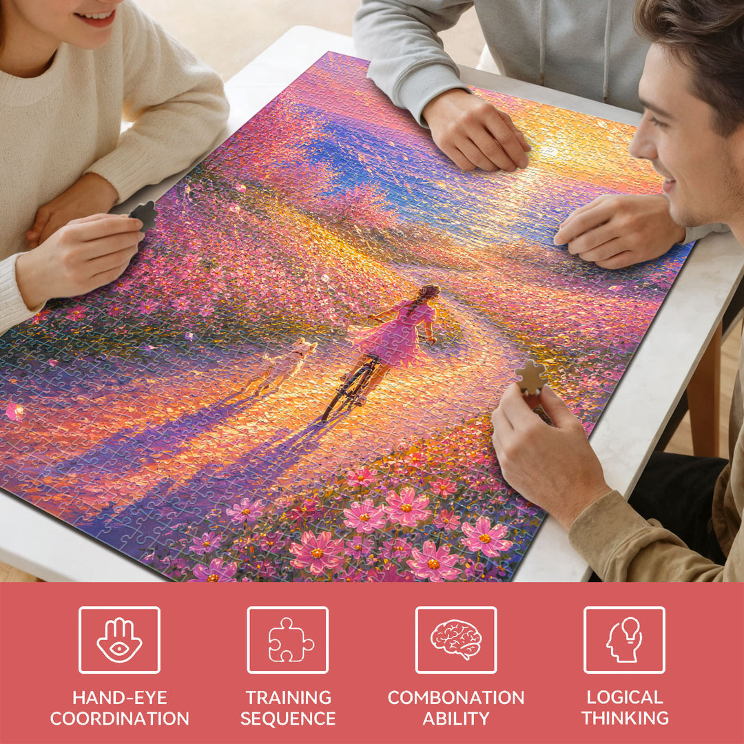 Pink Blossom Path 1000 Piece Puzzle