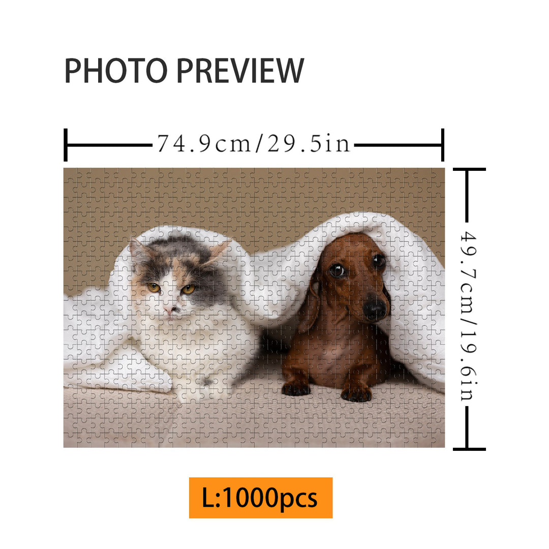 500/1000-piece Paw-some Custom Pet Photo Jigsaw Puzzle