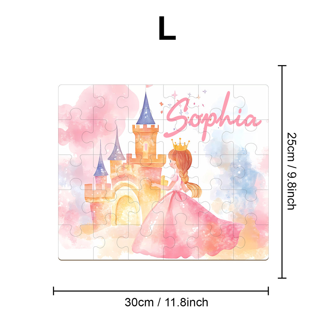 Fairy Tale Princess - Children's Name Custom Wooden Jigsaw Puzzle