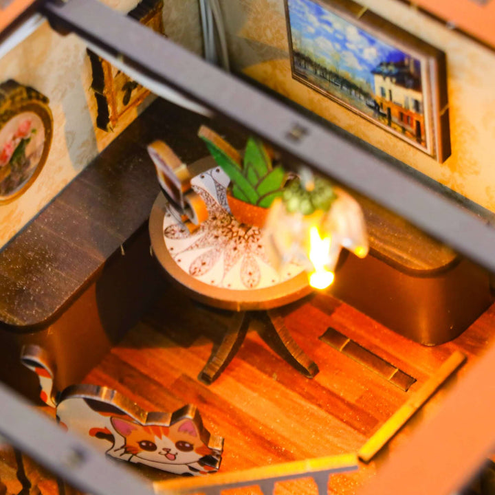 DIY Book Nook Kit,3D Wooden Puzzle