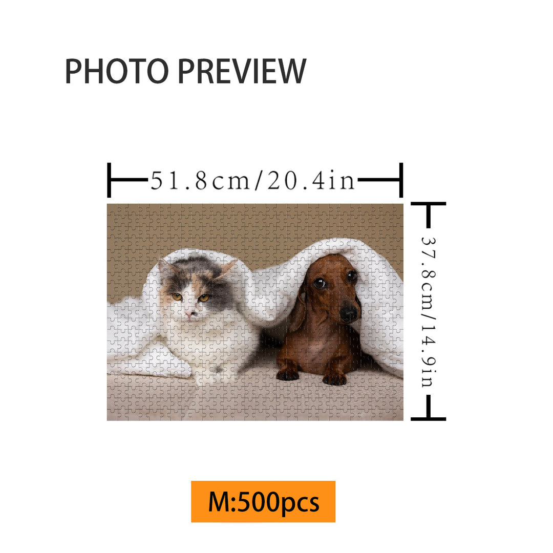 500/1000-piece Paw-some Custom Pet Photo Jigsaw Puzzle