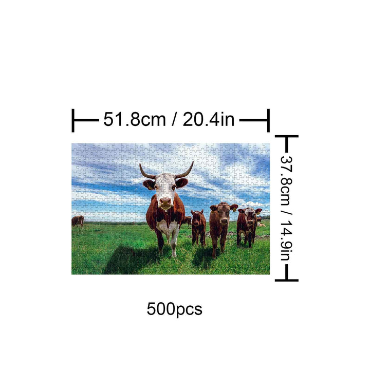 Cows on the Grassland 500 / 1000 Piece Puzzle