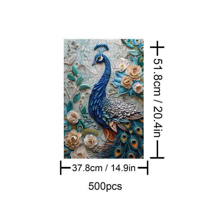 Peacock Mural 500 / 1000 Piece Puzzle