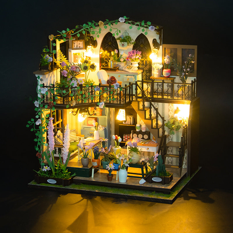 Daisy's Flower Room - DIY Dollhouse Kit,3D Wooden Puzzle - By Woodbests