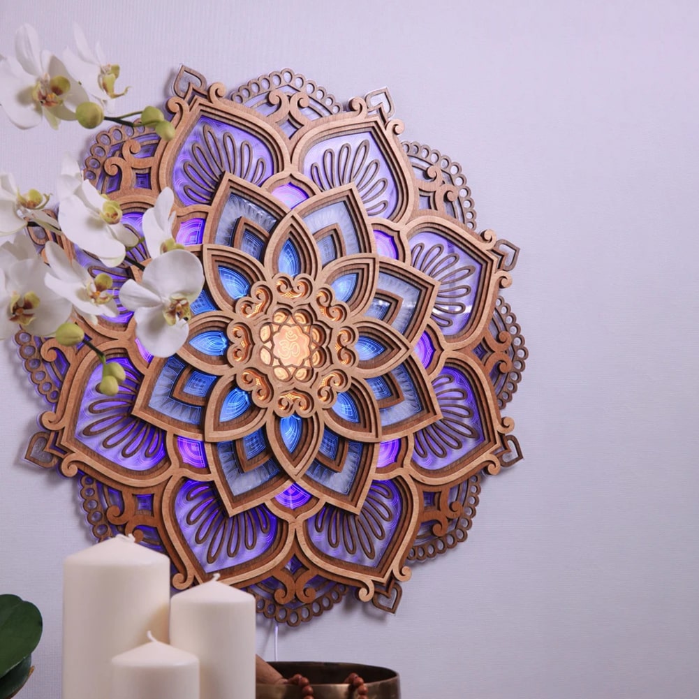 Wooden Mandala Wall Decor Mood Light
