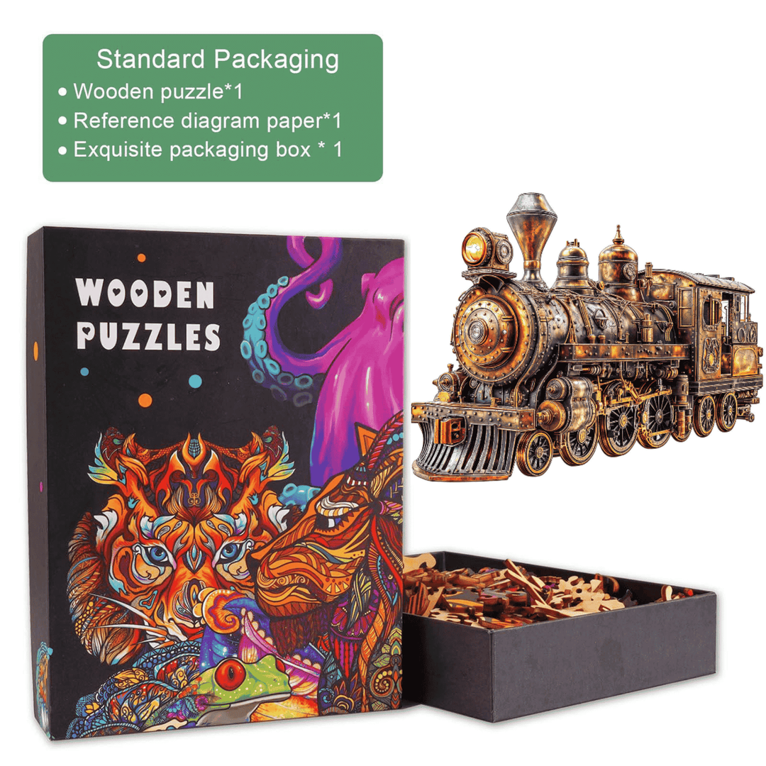 3D Mechanical Steam Train Wooden Jigsaw Puzzle