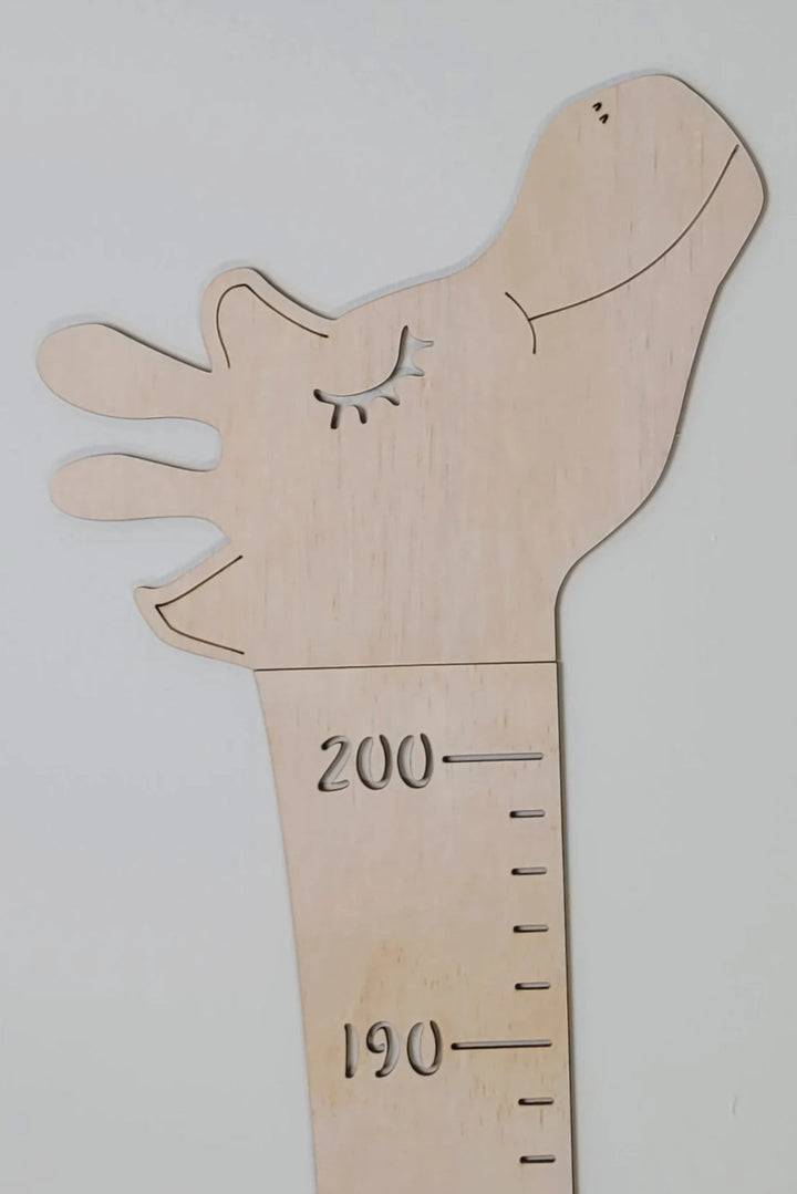 Personalisiertes Giraffen-Wachstumsdiagramm-Lineal aus Holz